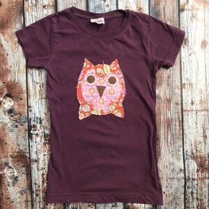 Purple Owl Handmade Appliqué Tee